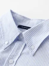 ストライプデザインの長袖ルーズシャツ【秋用・カジュアル・女性用】