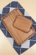 トレイ コースター 和風お菓子皿 家庭用食器 無垢材 長方形 木皿