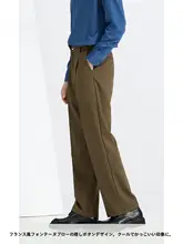 夏用 メンズ ワイ ドストレートパンツ【通勤・カジュアルスタイル・落ち感あり】