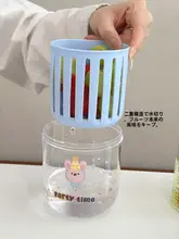 食品級プラスチック製 ダブルレイヤーフルーツカップ【持ち運び便利・フォーク付き・野外ピクニック用】