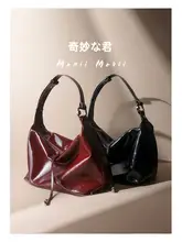 レトロデザインの本革ダンプバッグ【ショルダー・トート・斜め掛け可能・油蜡皮使用】