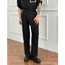 洗練されたデザインのビジネスカジュアルパンツ【春秋用・ストレート・フィット・垂れ感】