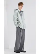 グレーのストレートパンツ【夏用・伸縮性・イージーケア・ビジネスカジュアル】