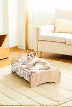 ペット用 ベッド【木製・猫・小型犬対応・取り外し可能なカバー】