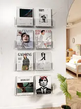 壁掛け用透明アクリル雑誌ラック【フロントオープン・デコレーション用】