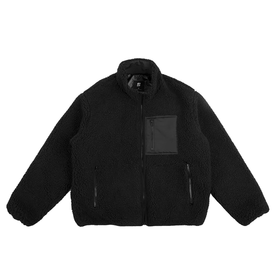 SLAMBLE 冬用モザイクフリース立ち襟ジッパー保温ジャケット【男女兼用・カジュアル・万能】