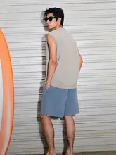 春季用 メンズゆったりフィットプリントタンクトップ