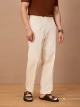 カジュアルなチノパンツ【コットン100%・ウォッシュ加工・無褶・ストレートレッグ】