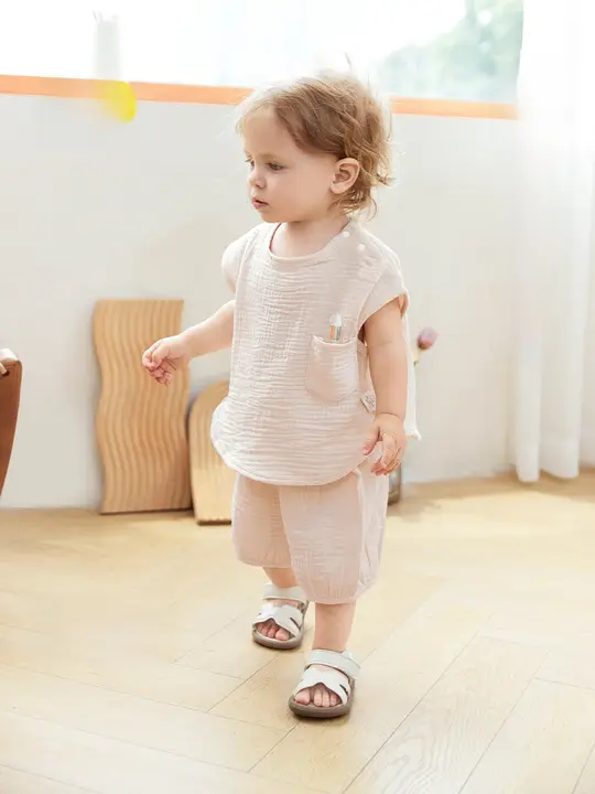 タンクトップ ショートパンツ 2点セット キッズ 男の子 女の子 コットン100% ワッフル生地 薄手 お出かけ着 夏