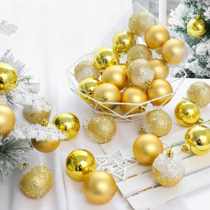 青いクリスマスボール【装飾用・クリスマスツリー用・ギフトボックス入り】（セットアップ対応）