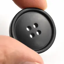 黒色樹脂ボタン【男性用スーツ・女性用ウールコートに最適・丸型】