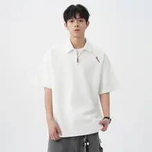 ワッフル生地の半袖ポロシャツ【刺繍デザイン・カジュアル・夏用】