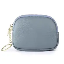 牛革製 ミニ財布【ジッパー付き・キー＆カード収納・コインポケット】