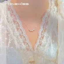 シンプルなパール風ペンダントネックレス【女性用・ロックボーンチェーン・高級感】
