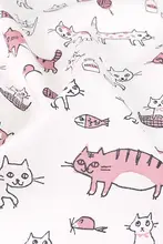 コットンリネン生地の猫デザインテーブルクロス【手作り・通気性抜群・極上の柔らかさ】