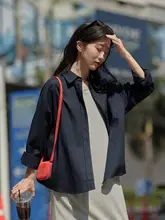 デザイン性のある長袖シャツジャケット【シンプル・春用・ゆったりシルエット・韓国風】