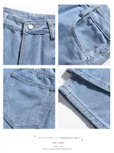 デニムパンツ メンズ ヴィンテージブルー ウォッシュ加工 ストレート ルーズ アンクル丈 カジュアル 夏 薄手