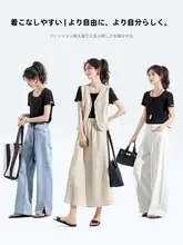 デザイン性のあるワッフル生地のスクエアネックTシャツ【女性用・ショートスリーブ・スタイリッシュ】
