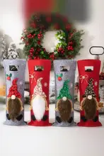 クリスマス装飾ルドルフワインボトルバッグ【パーティー用・持ち手付き】