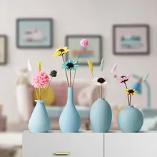 現代的なミニ陶器花瓶【シンプルデザイン・ドライフラワー用・インテリア装飾】