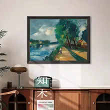 中古風の手描きアート壁掛け絵画【新中式・玄関やリビングに最適】