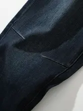 快適で通気性抜群！秋用 メンズドローストリングウエストデニムパンツ【ストレートフィット・軽い伸縮性】