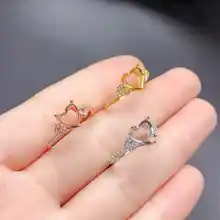 S925純銀製 ハートデザインリング【空枠・DIY用・宝石装飾対応】