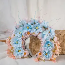 華やかな花飾り 髪飾り用DIY素材【花モチーフ・ヘアバンド用】