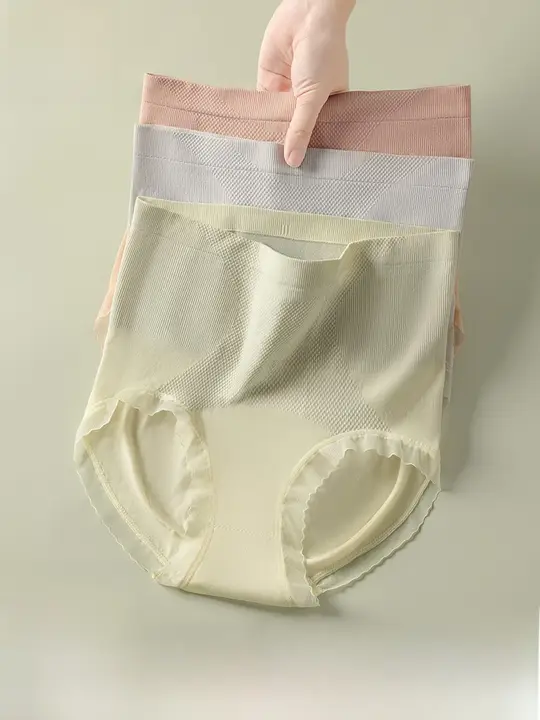 高ウエスト抗菌コットン女性用ショーツ【通気性・無痕・三角タイプ】