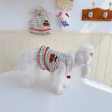ペット用 吸湿性コットン素材 薄手キャミソールドレス【春夏用・テディベア・マルチーズ・犬猫用】