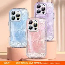 ISIDO iPhone用ケース【愛心リボンデザイン・全包カバー・防落下・おしゃれ】