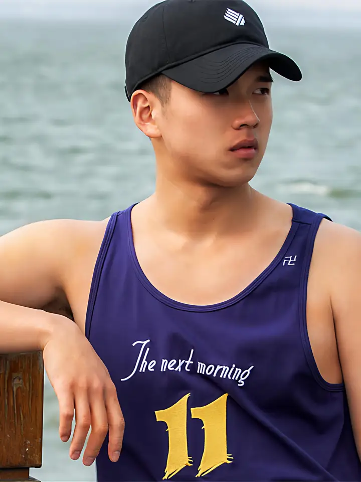 メンズコットン丸首ノースリーブタンクトップ【春夏用・フィット感・スポーツ＆カジュアル】