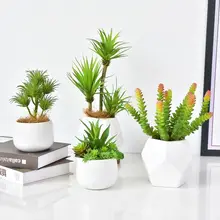 リアルな造花の多肉植物ミニ盆栽【インテリア装飾・リビング・テーブル用】