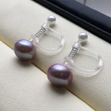 パール透明イヤリング【穴あけ不要・シンプルデザイン・女性用】
