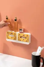 壁掛け プラスチック石鹸ボックス【キャラクター・穴あけ不要・水切り・浴室用】