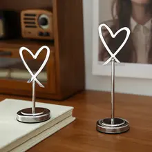 メモクリップ カードクリップ フォトクリップ ハート型 ステンレス 自立式 インスタ映え 卓上インテリア おしゃれ