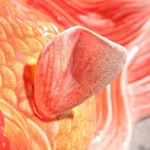 魚が龍門を飛び越える陶製飾り人形【高級アート装飾・リビングや酒柜に最適】