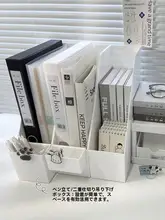 デスクトップ用組み立て式書類収納ラック【ペンホルダー付き・多段階・オフィス用】
