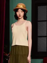 秋季新作のエレガントな毛織バックレスタンクトップ【通気性・女性用・シンプルデザイン】