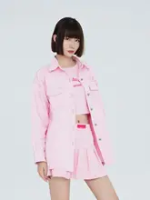 春夏向け可愛いデザインのビンテージ風デニムジャケット【大きいサイズ・レディース】
