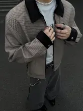秋季用 カジュアルチェック柄ジャケット【クリーンフィット・ゆったりしたデザイン・テーラーカラー】