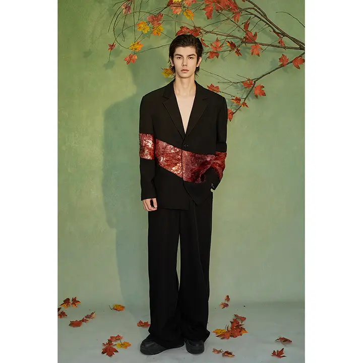 新中式デザインの宽松西服外套【男性用・トレンド感アップ】