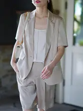 女性用カジュアルビジネススーツ【爽やかな落ち感・半袖】（セットアップ対応）