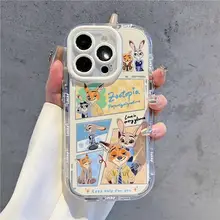 可愛らしいカップル向け ジュディニック風 iPhone用ケース【シリコン製・全包囲・耐衝撃・カートゥーンデザイン】