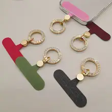 金属製丸いカラビナ付きスマホストラップ【スリムデザイン・回転機能・オックスフォード布・防丢用】