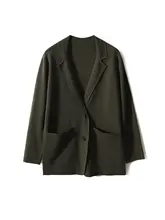 笑涵阁 ウールニットジャケット【洗濯機対応・スーツスタイル・シルエット効果】