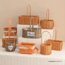 流星デザインの手提げ花籠【フラワーアレンジメント用・DIY材料】