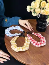 チェック柄のハンドストラップ【スマホケースやバッグ用・防落ち対策・短めデザイン】