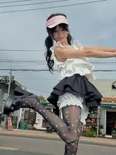 星柄レースタイツ 柔らかいパンティーストッキング 薄手 セクシーな美脚