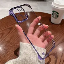 ADDTHIS iPhone用 フレームレスケース【パープル・透明・防摔・超薄型】